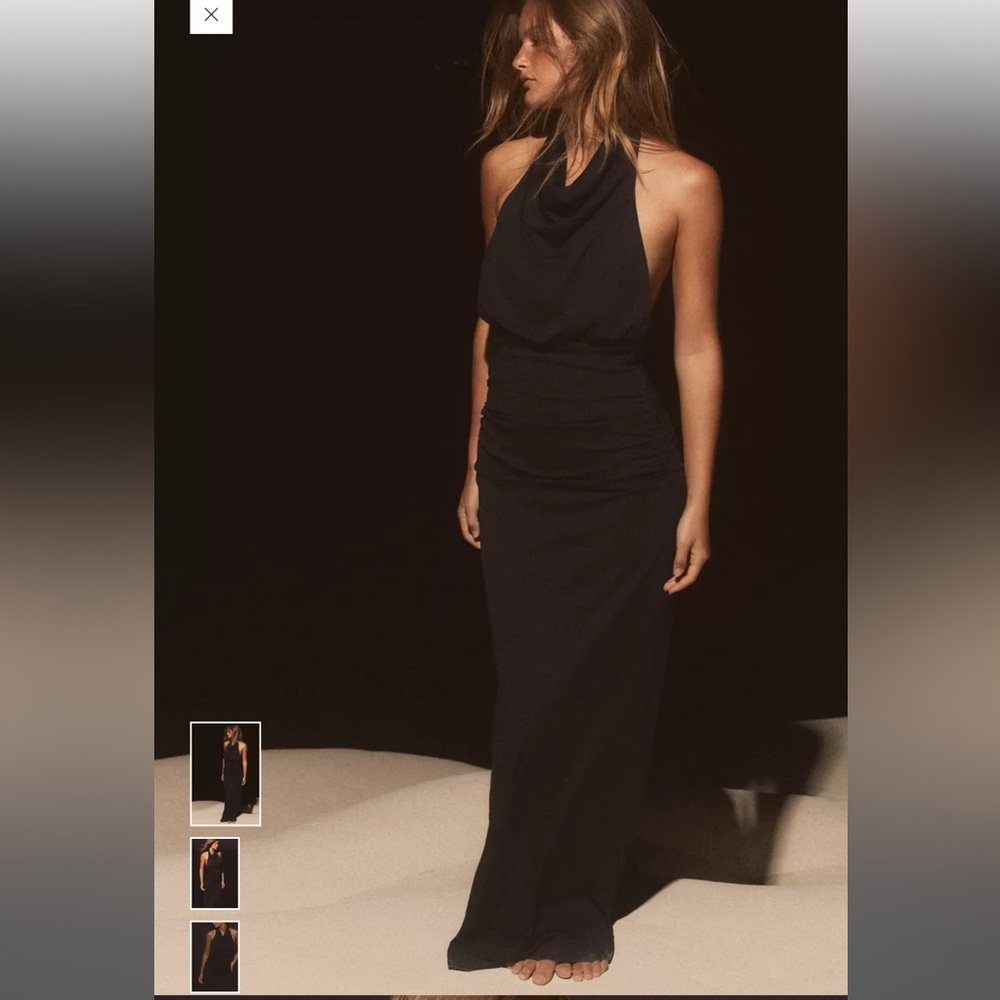 Zara Black Backless Maxi Dress